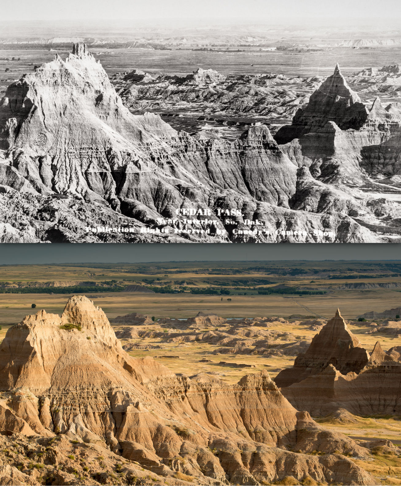Badlands image from "Treasures of the National Parks Yesterday & Today"